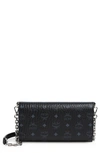 Mcm Visetos Coated Canvas Crossbody Wallet In Black