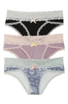 Honeydew Intimates Ahna 3-pack Hipster Panties In Blck/amth/calcbndana