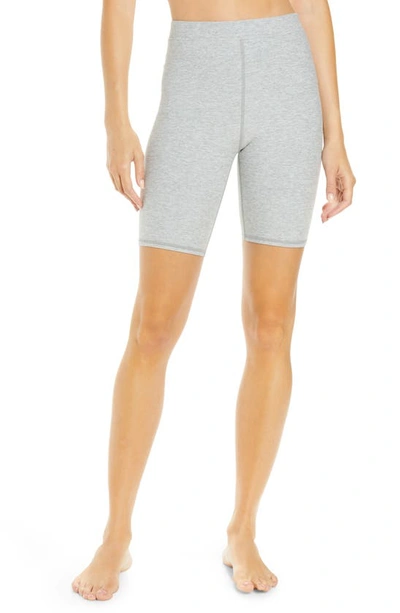 Alo Yoga Soft Flow High Waist Bike Shorts In Zinc Heather