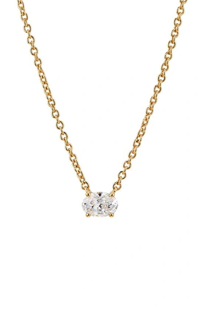 Nadri Modern Luv Small Oval Cubic Zirconia Pendant Necklace In Gold