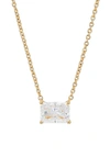 Nadri Modern Luv Large Emerald Cut Cubic Zirconia Pendant Necklace In Gold