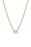 Nadri Modern Luv Small Emerald Cut Cubic Zirconia Pendant Necklace In Gold