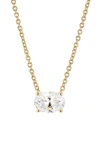 Nadri Modern Love Oval Cubic Zirconia Pendant Necklace, 16-18 In Gold