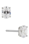 Nadri Modern Luv Large Oval Cubic Zirconia Stud Earrings In Rhodium
