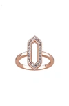 Sethi Couture Kerri Diamond Hexagon Ring In Rose Gold