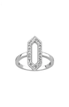 Sethi Couture Kerri Diamond Hexagon Ring In White Gold