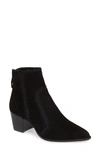 Alexandre Birman Benta Stitched Velvet Booties In Black