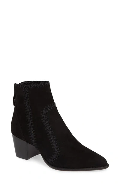 Alexandre Birman Benta Stitched Velvet Booties In Black Suede