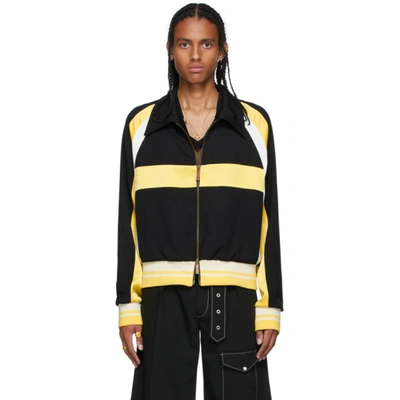 Wales Bonner Black & Yellow Wool Isaacs Jacket