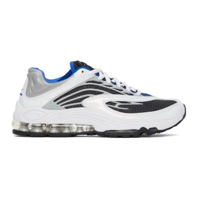 Nike White & Blue Air Tuned Max Sneakers In Black/blue/grey