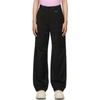 MSGM BLACK LOOSE-FIT CARGO TROUSERS