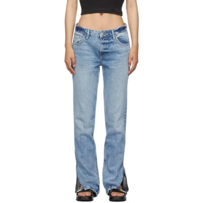 Grlfrnd Blue Slim Hailey Bootcut Jeans In Melrose