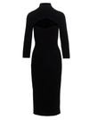 Khaite Black Viscose And Polyester Mischa Dress In Black