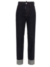Dsquared2 High-waist Logo Print Jeans In Blue