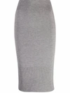 ALICE AND OLIVIA RIBBED-KNIT WOOL SKIRT