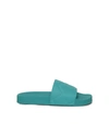 Bottega Veneta Slider Quilted Rubber Pool Slides In Neptune