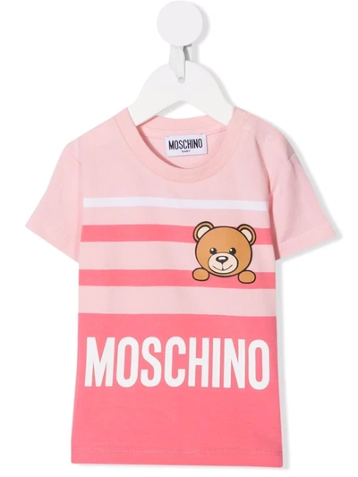 Moschino Babies' Toy-bear Print T-shirt In Pink