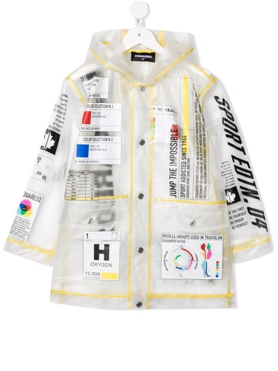 Dsquared2 Kids' Logo-print Rain Coat In Neutrals