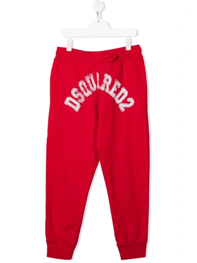 Dsquared2 Kids' Logo-print Track Trousers In Red