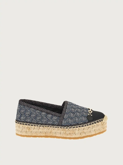 Ferragamo Kim Gancio Espadrille In Blue