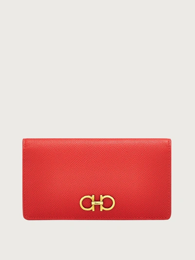 Ferragamo Continental Gancini Wallet In Red