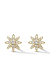 David Yurman 18kt Yellow Gold Petite Starburst Diamond Stud Earrings In Gold