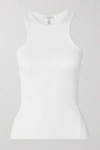 Rag & Bone The Essential Ribbed Stretch-organic Pima Cotton Jersey Tank In White