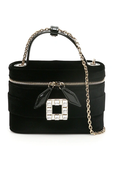 Roger Vivier Vanity Micro Bag With Crystal Buckle In Black