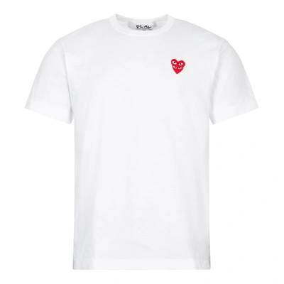 Comme Des Garçons Play Overlapping Heart T-shirt In White