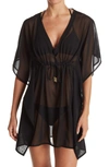 ECHO SOLID SILKY BUTTERFLY SLEEVE PONCHO