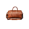 Touri Genuine Leather Duffle With Luggage Tag In Brown In In