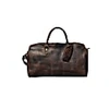 Touri Genuine Leather Duffle With Luggage Tag In Chocolate In In