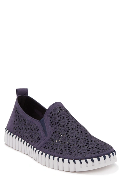 Ilse Jacobsen Tulip Laser-cut Slip-on Sneaker In Navy