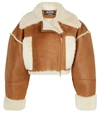 Jacquemus La Veste Paio Crop Genuine Shearling Coat In Brown