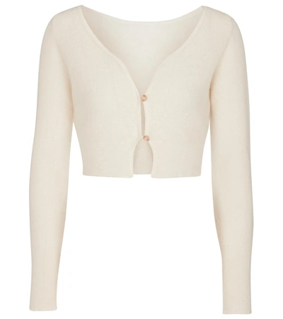 Jacquemus Le Cardigan Alzou Mohair And Wool-blend Cardigan In Off White