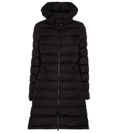 Moncler Black Flammette Down Jacket In Nylon Technique