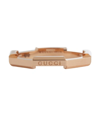 Gucci Link To Love 18kt Rose Gold Ring In Pink