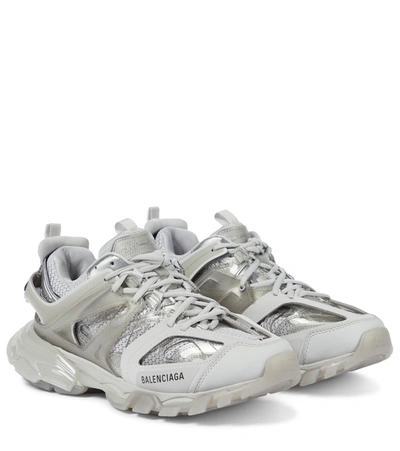 Balenciaga Sneakers Track Clearsole Aus Grauem Neopren In Grey