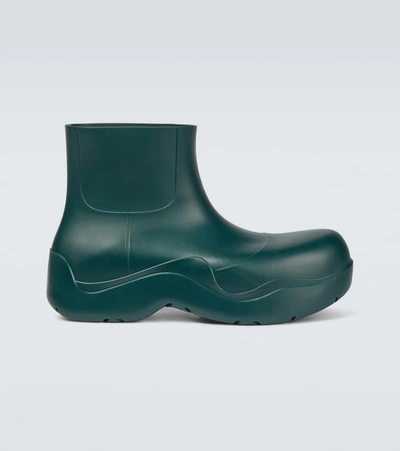 Bottega Veneta Green Matte Puddle Chelsea Boots