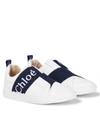 CHLOÉ LOGO LEATHER SNEAKERS,P00595495