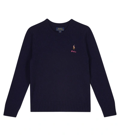 Polo Ralph Lauren Kids' Wool-blend Sweater In Blue