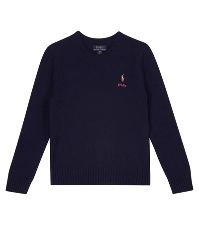 Polo Ralph Lauren Kids' Wool-blend Jumper In Blue