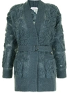 BRUNELLO CUCINELLI EMBROIDERED BELTED CARDIGAN