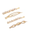 L Erickson Crystal Bobby Pins, Set Of 4 In Crystal/gold