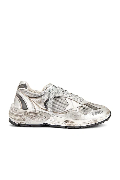 Golden Goose Deluxe Dad-star Silver Low Top Trainer In Multi-colored