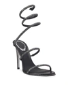 René Caovilla Snake Strass Stiletto Sandals In Dk Gray