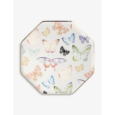 Meri Meri Butterfly Eco-friendly Paper Plates Pack Of Eight 26cm X 26cm