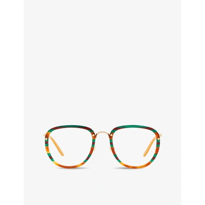 Gucci Gg0675o Rectangle-frame Acetate Optical Glasses In Brown