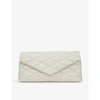 SAINT LAURENT WOMENS CREAM SADE PUFFER QUILTED LEATHER CLUTCH BAG,R03759116