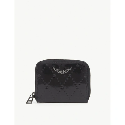 Zadig & Voltaire Zv Branded Leather Purse In Noir